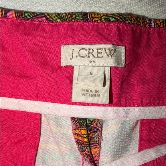 J. Crew Colorful Paisley Print Sz 6 Women's Chino Shorts w Pockets‎ - Picture 5 of 9